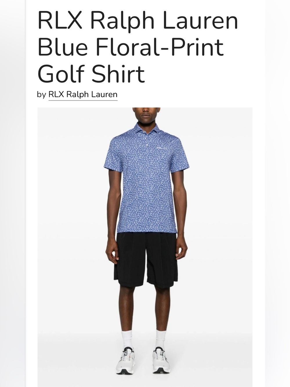 RLX Ralph Lauren blue floral ‘Sublimination’ print golf shirt NWT sz M